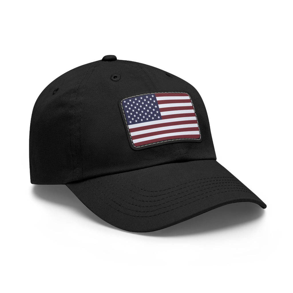 American Flag Leather Patch Hat — Patriotic Baseball Cap