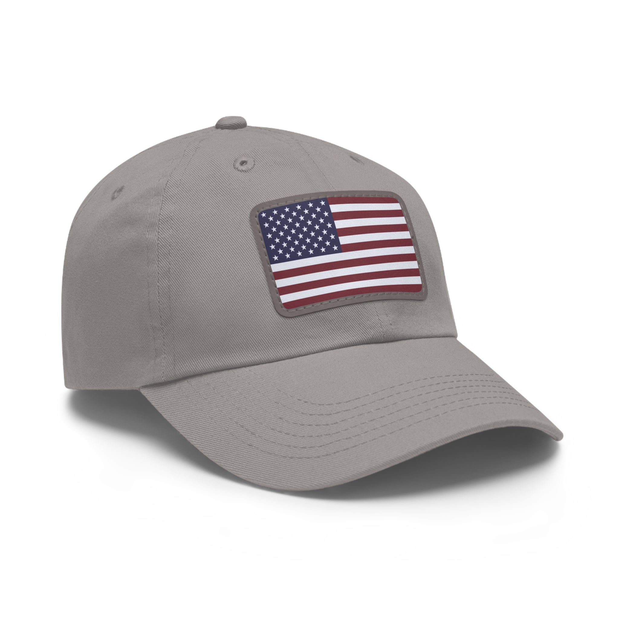 American Flag Leather Patch Hat — Patriotic Baseball Cap