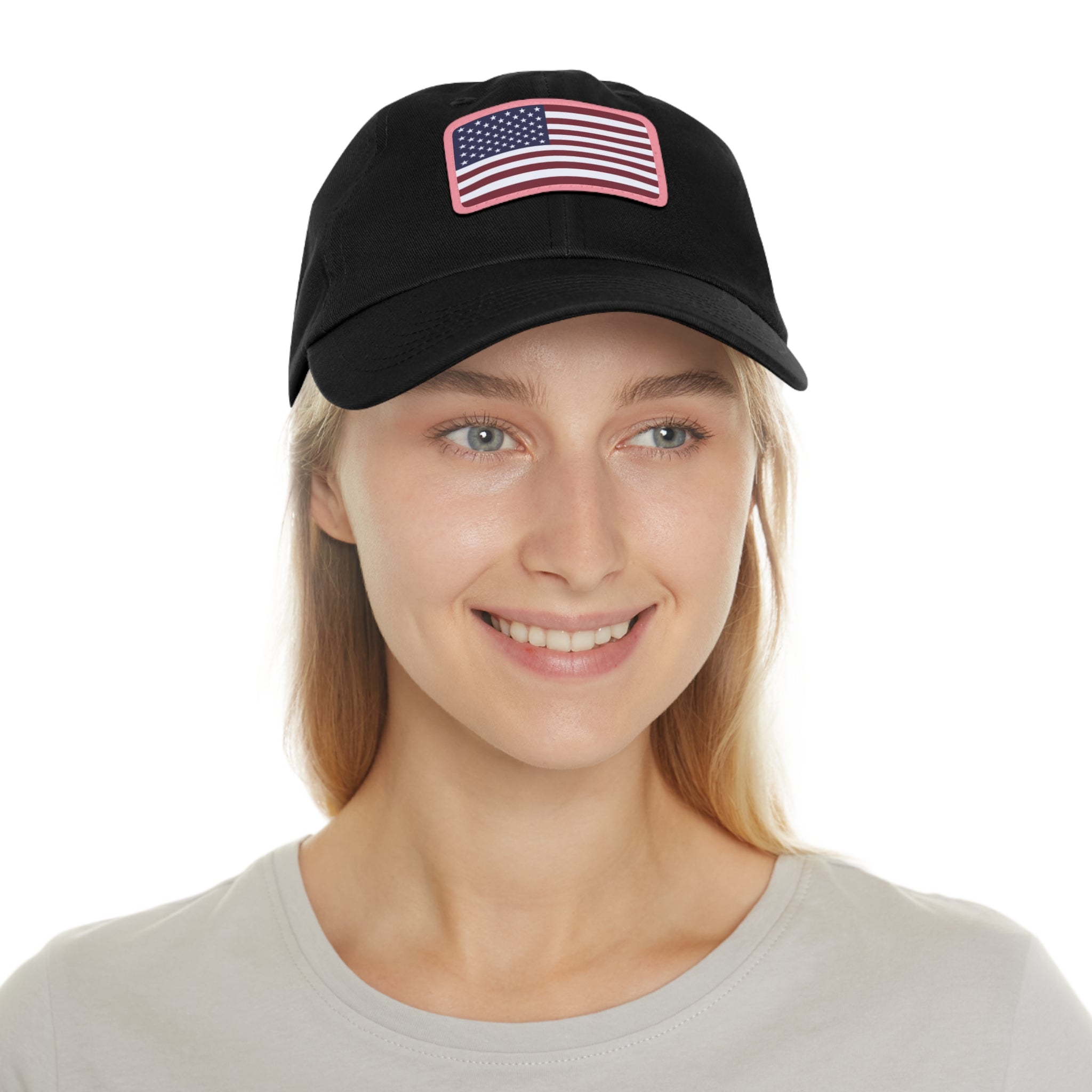 American Flag Leather Patch Hat — Patriotic Baseball Cap