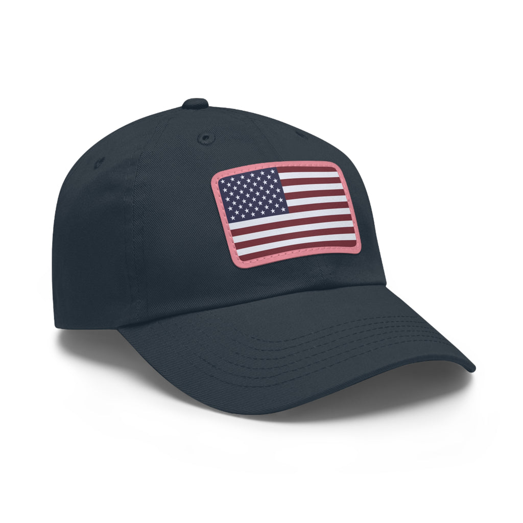 American Flag Leather Patch Hat — Patriotic Baseball Cap