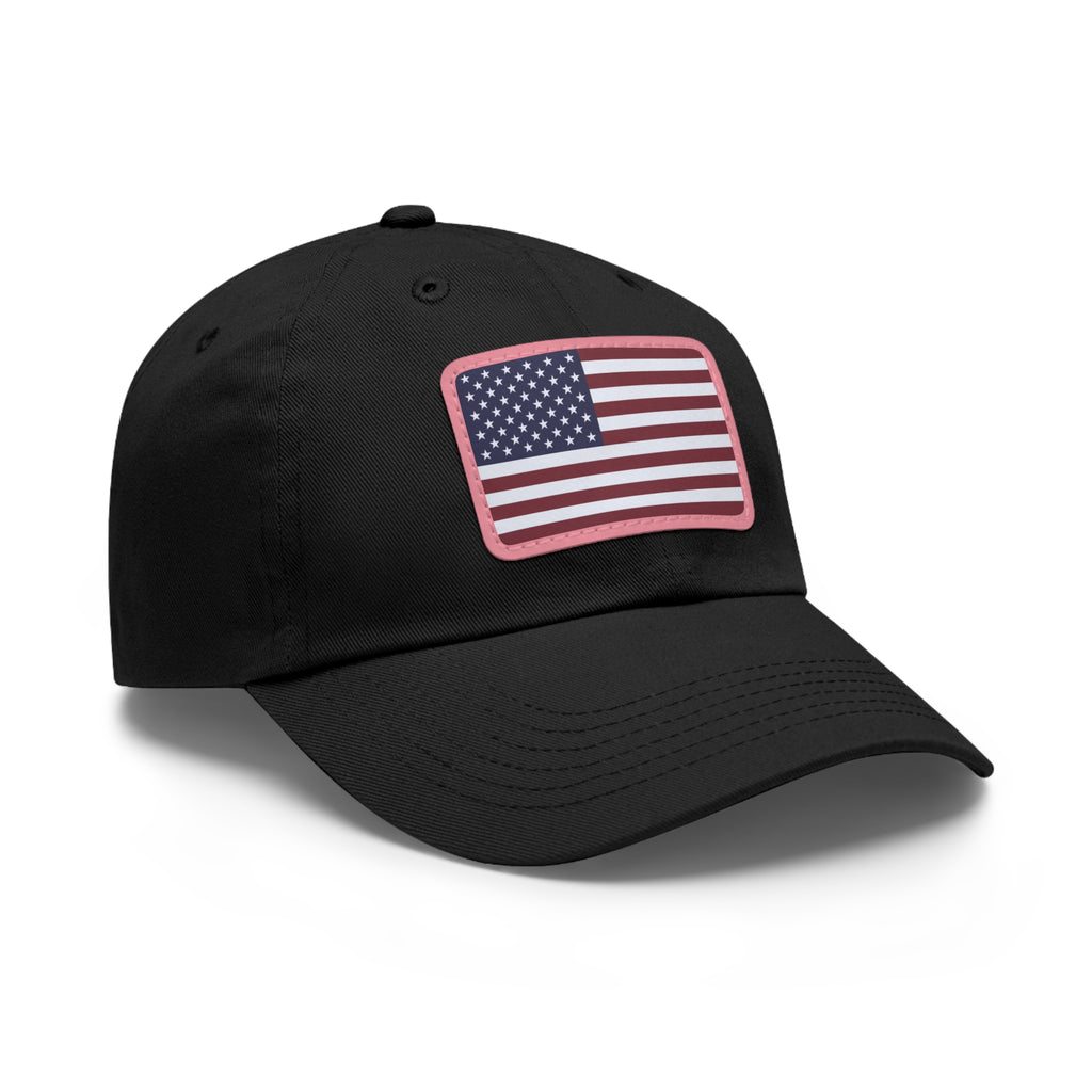 American Flag Leather Patch Hat — Patriotic Baseball Cap