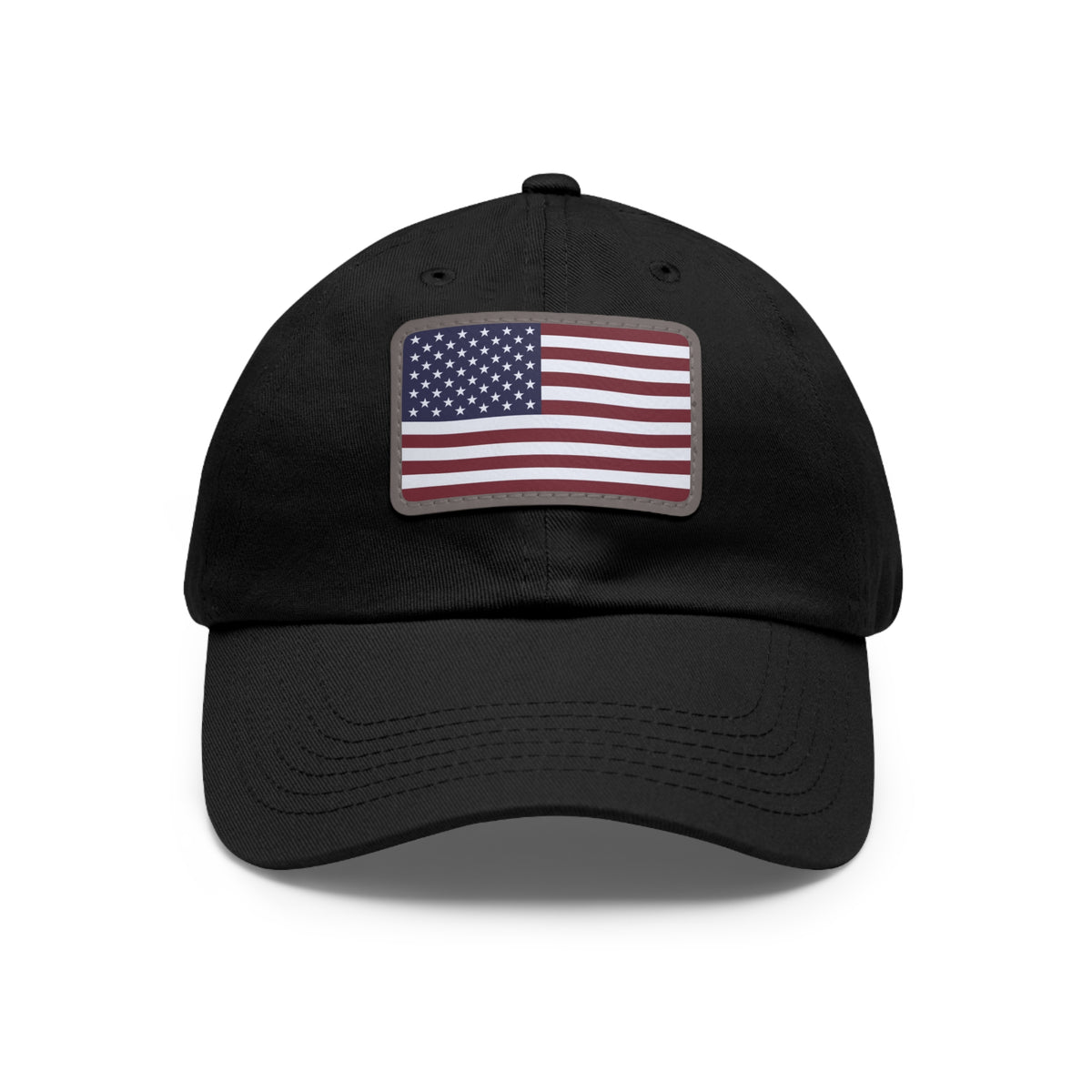 American Flag Leather Patch Hat — Patriotic Baseball Cap