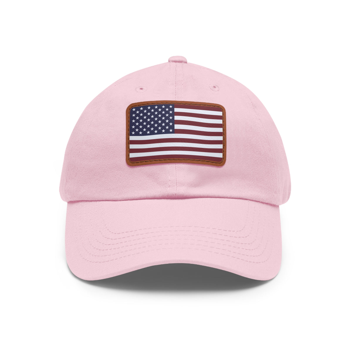 American Flag Leather Patch Hat — Patriotic Baseball Cap