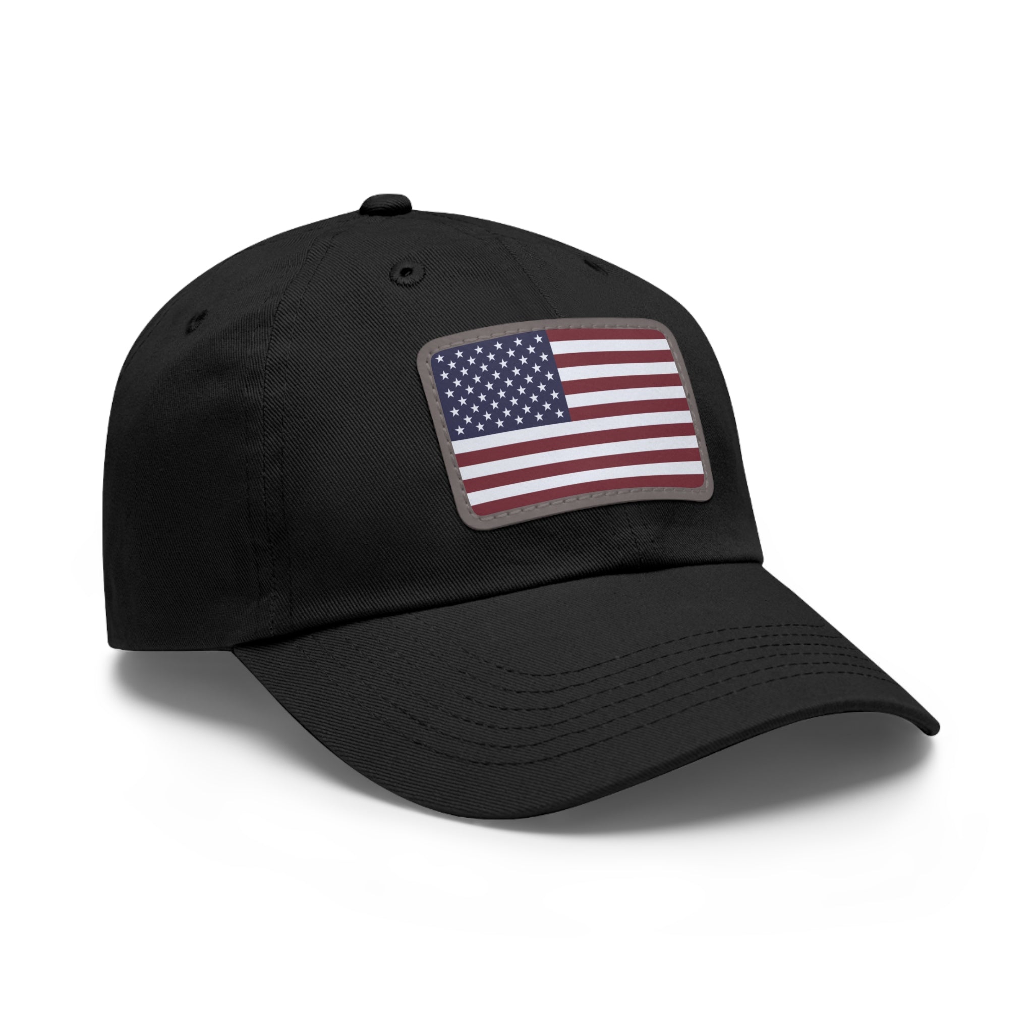 American Flag Leather Patch Hat — Patriotic Baseball Cap