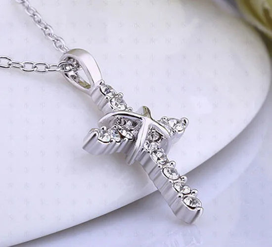 Studded Jesus Cross Necklace