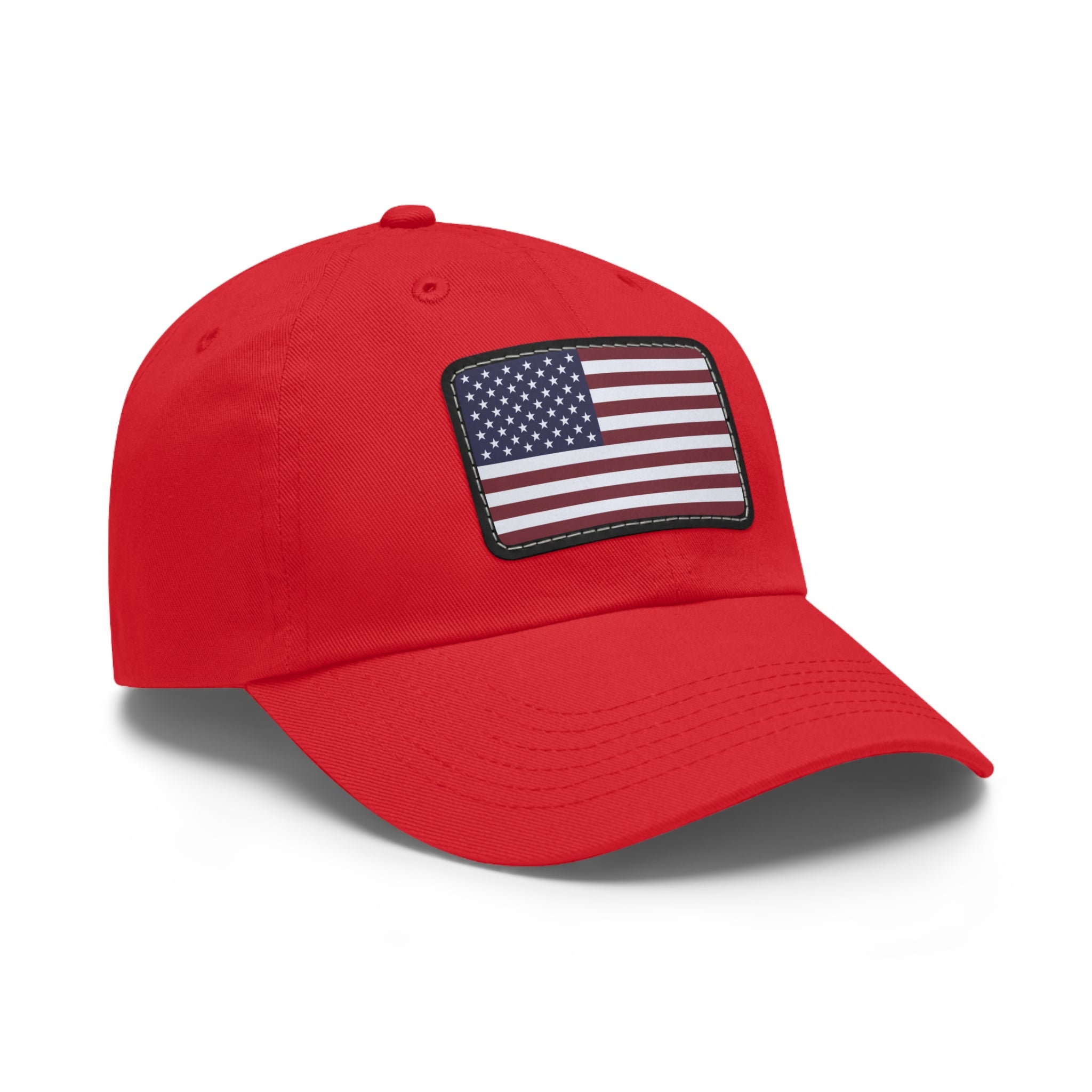 American Flag Leather Patch Hat — Patriotic Baseball Cap