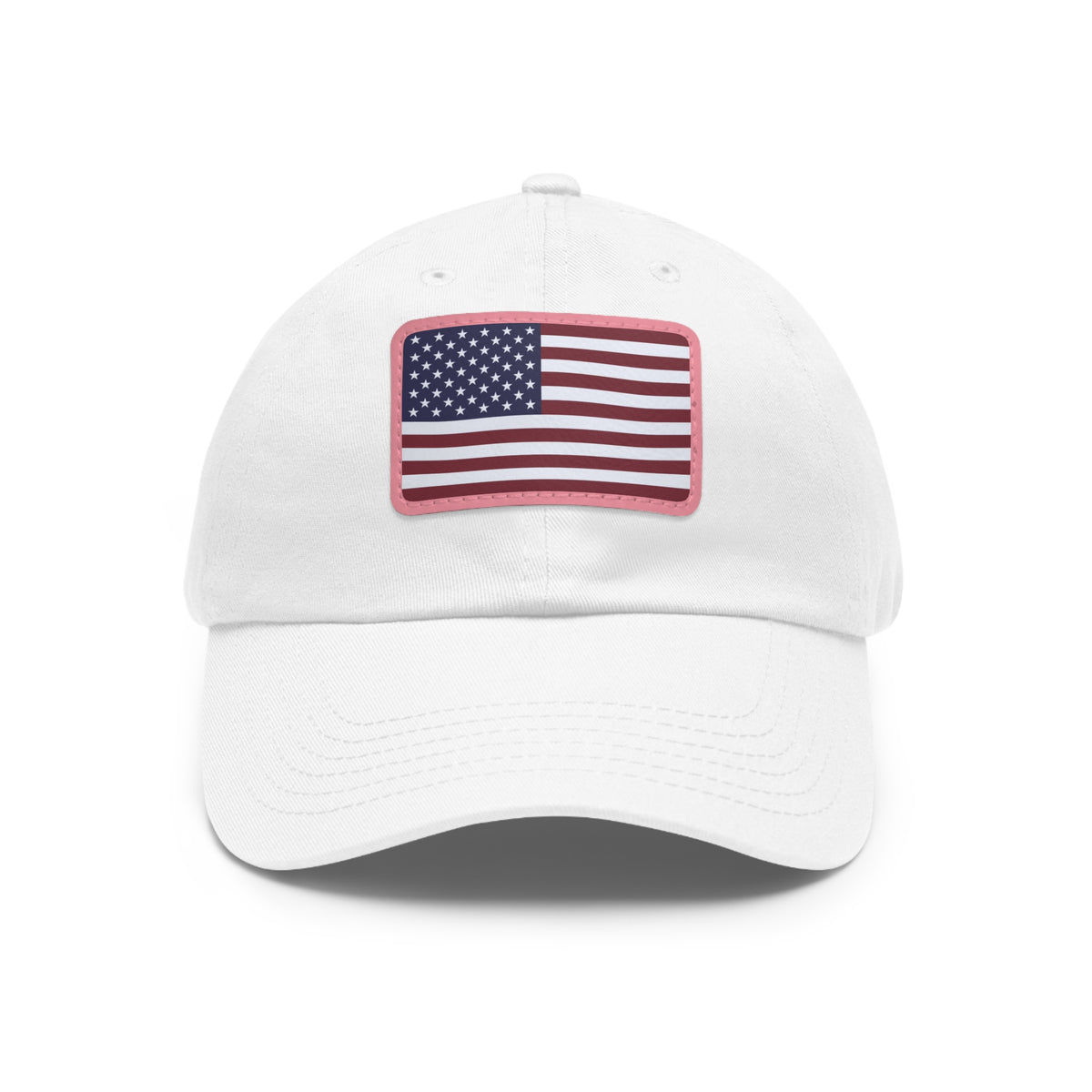 American Flag Leather Patch Hat — Patriotic Baseball Cap