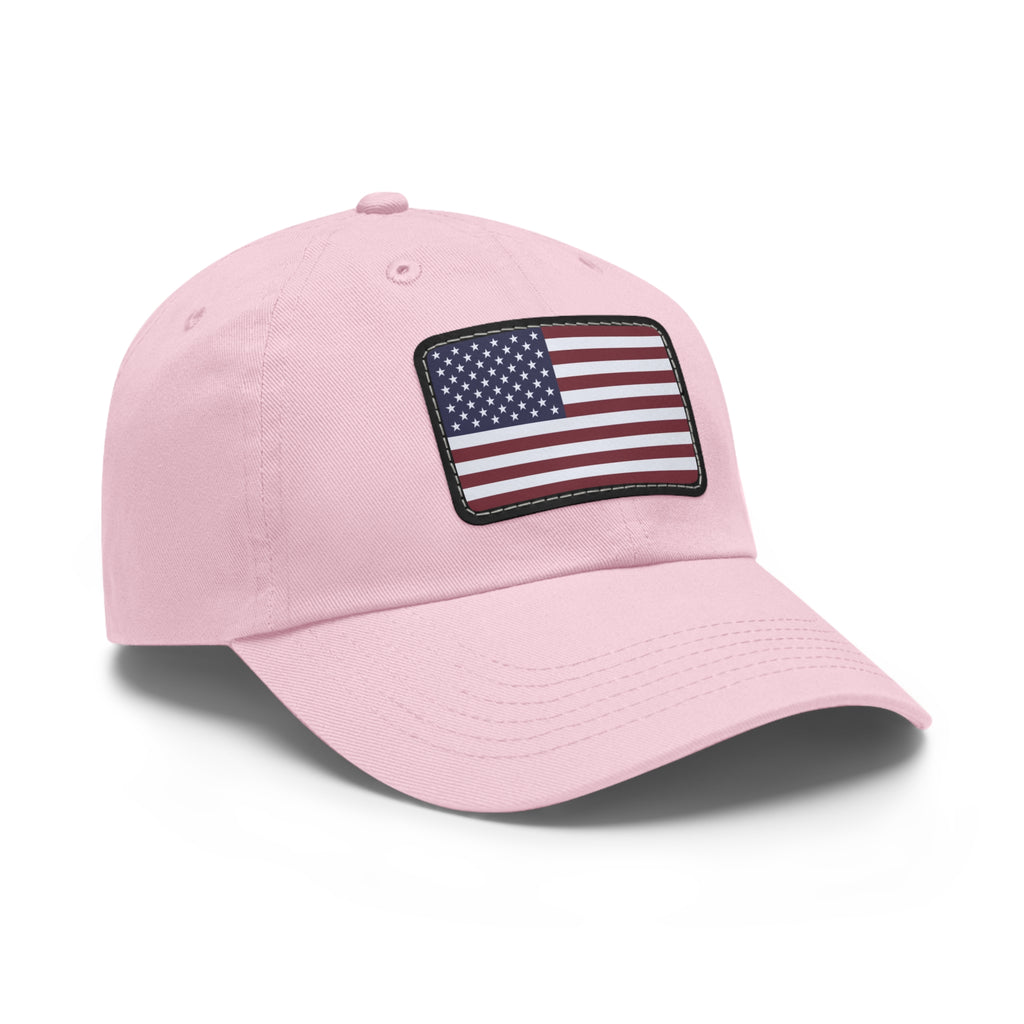 American Flag Leather Patch Hat — Patriotic Baseball Cap