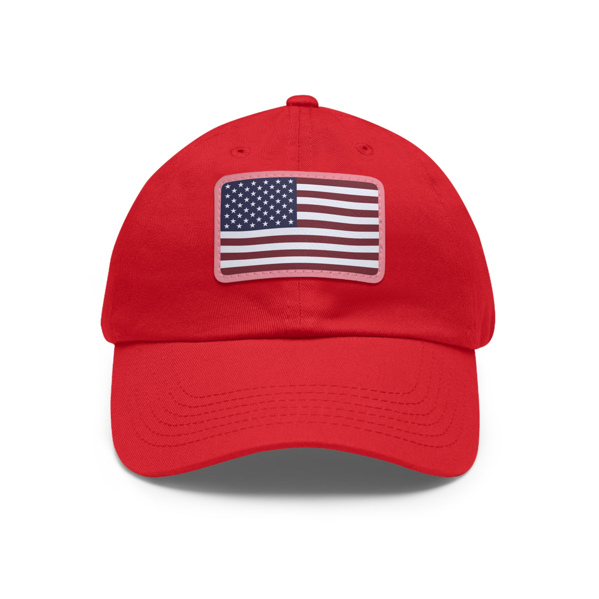 American Flag Leather Patch Hat — Patriotic Baseball Cap