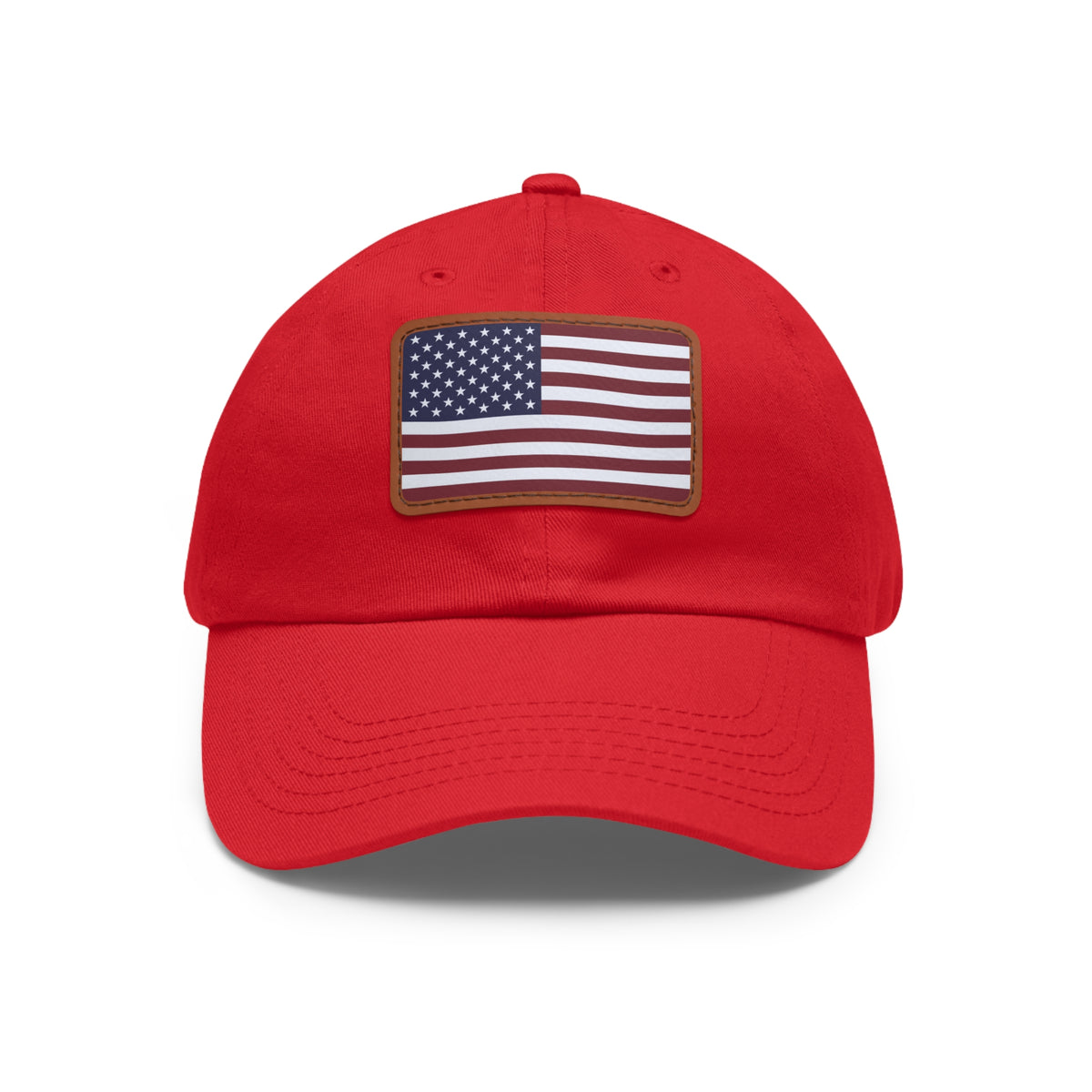 American Flag Leather Patch Hat — Patriotic Baseball Cap