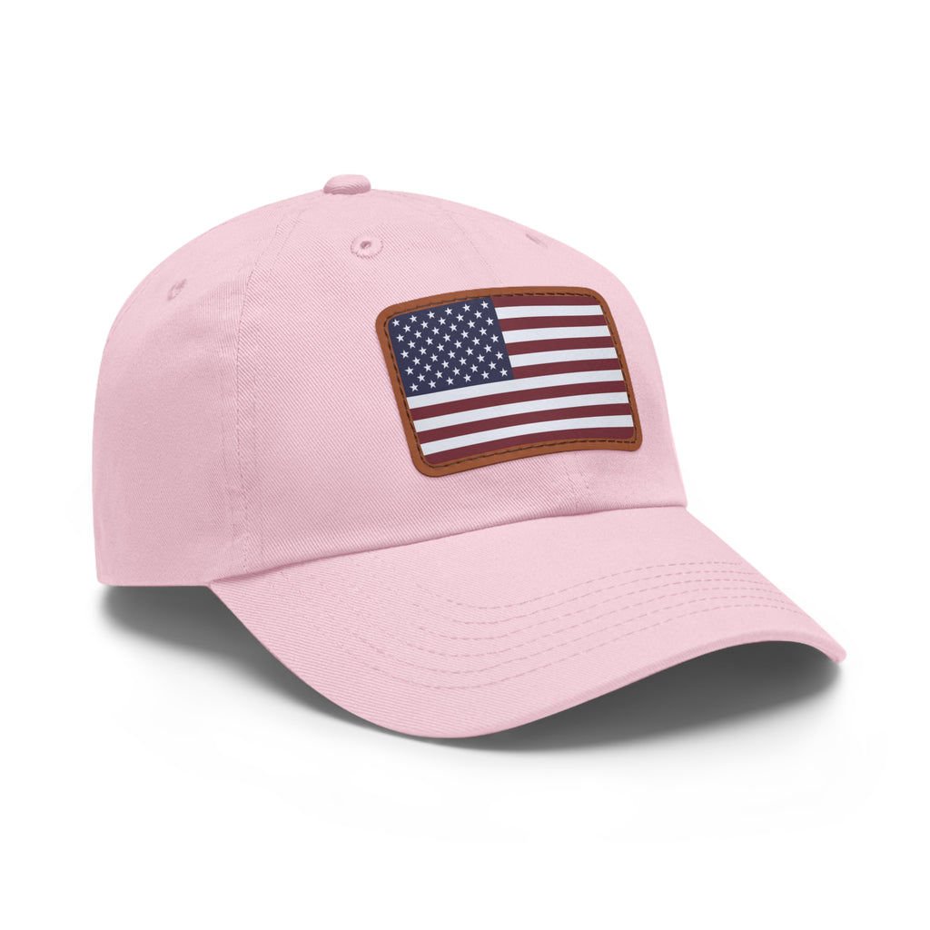American Flag Leather Patch Hat — Patriotic Baseball Cap