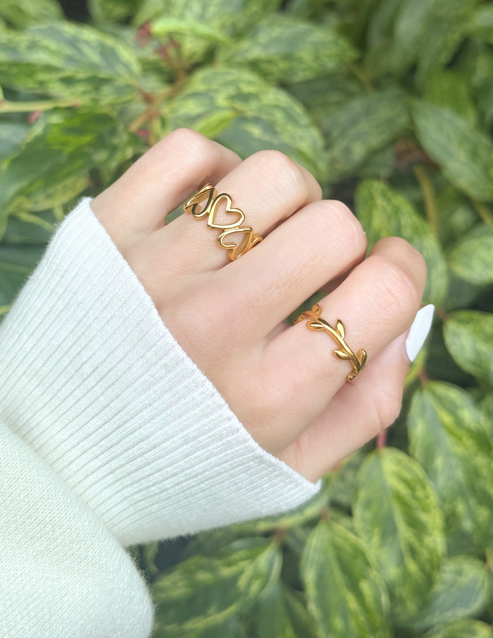 Dainty Olive Branch Ring