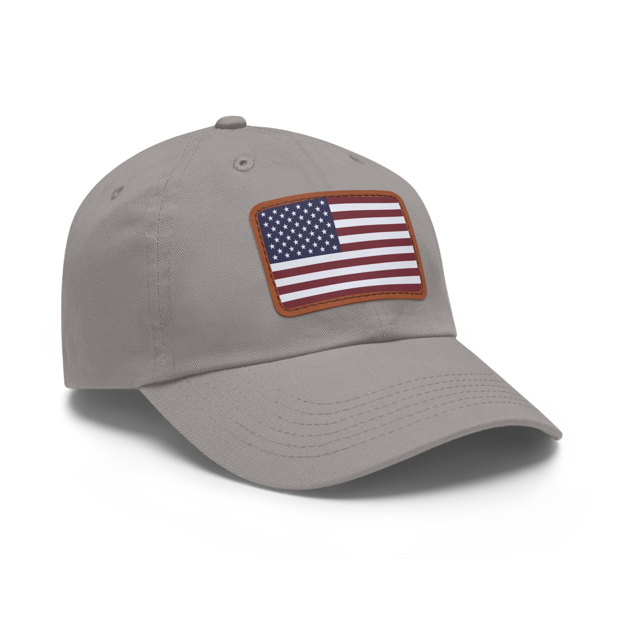 American Flag Leather Patch Hat — Patriotic Baseball Cap