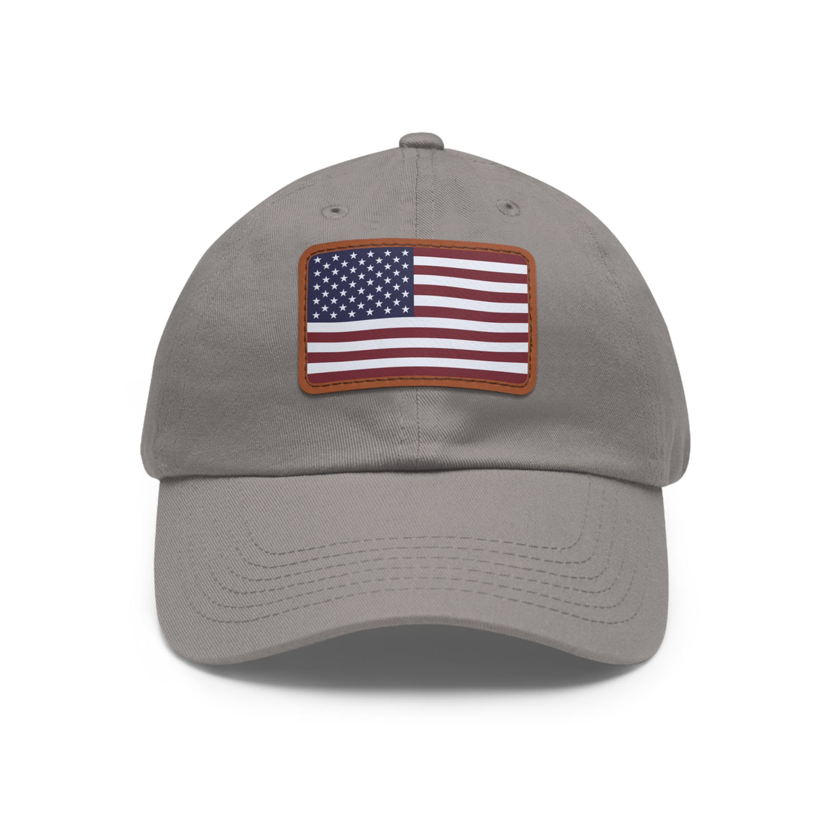 American Flag Leather Patch Hat — Patriotic Baseball Cap