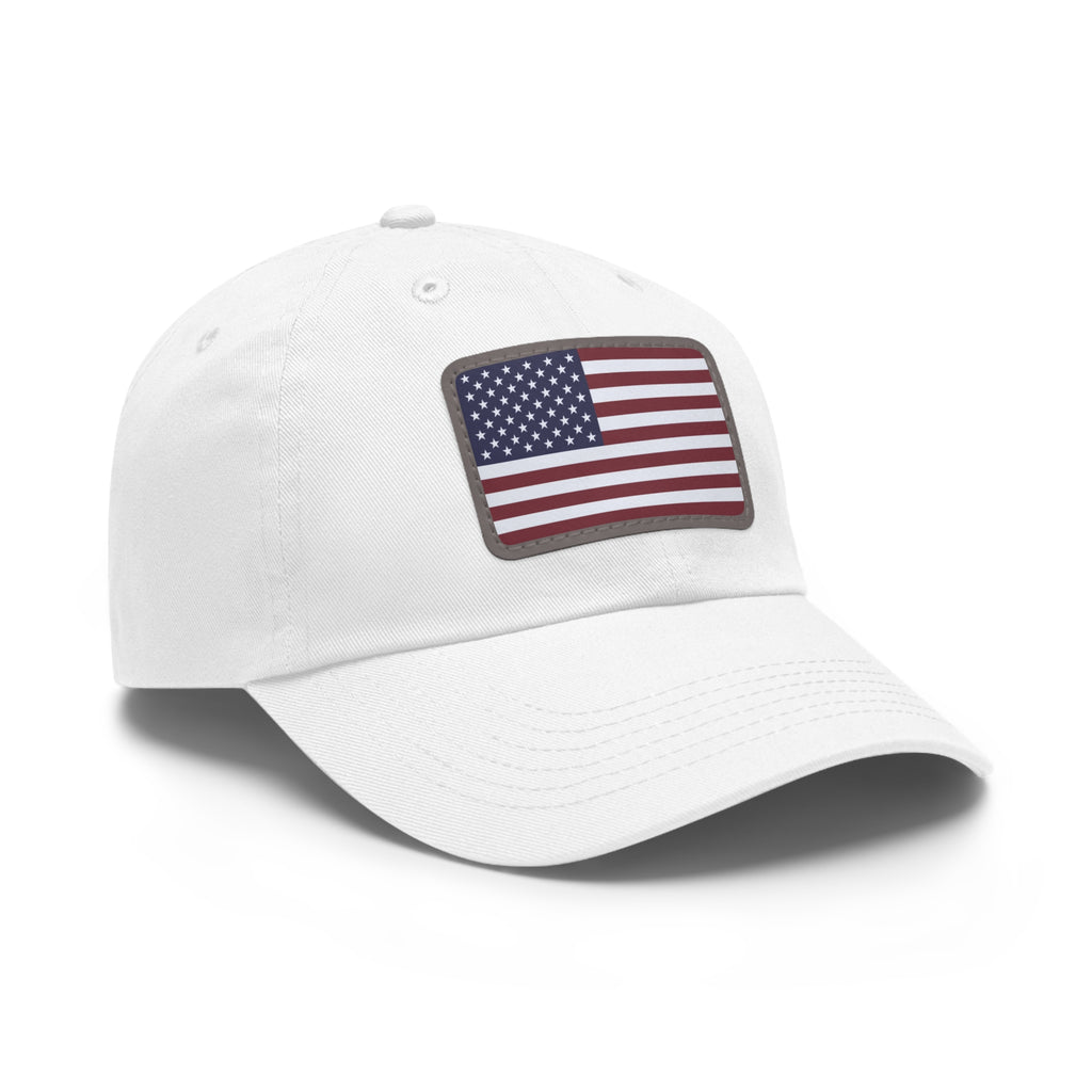 American Flag Leather Patch Hat — Patriotic Baseball Cap