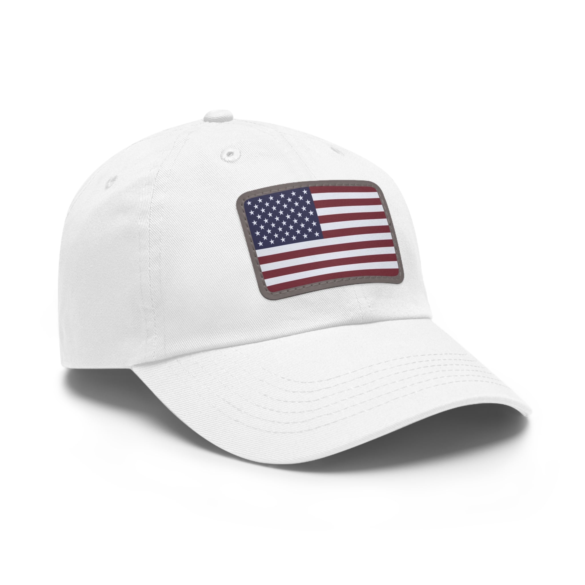American Flag Leather Patch Hat — Patriotic Baseball Cap
