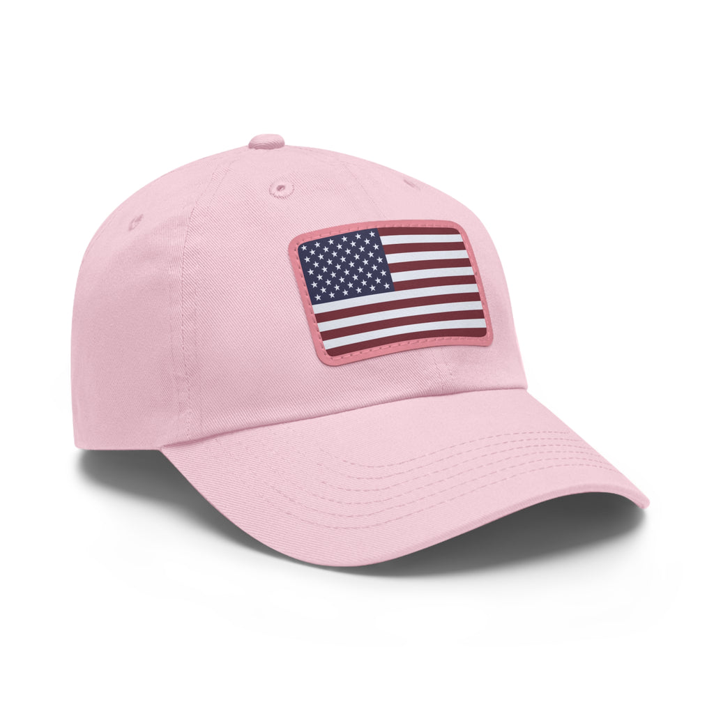 American Flag Leather Patch Hat — Patriotic Baseball Cap