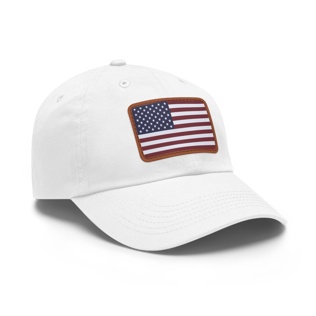 American Flag Leather Patch Hat — Patriotic Baseball Cap
