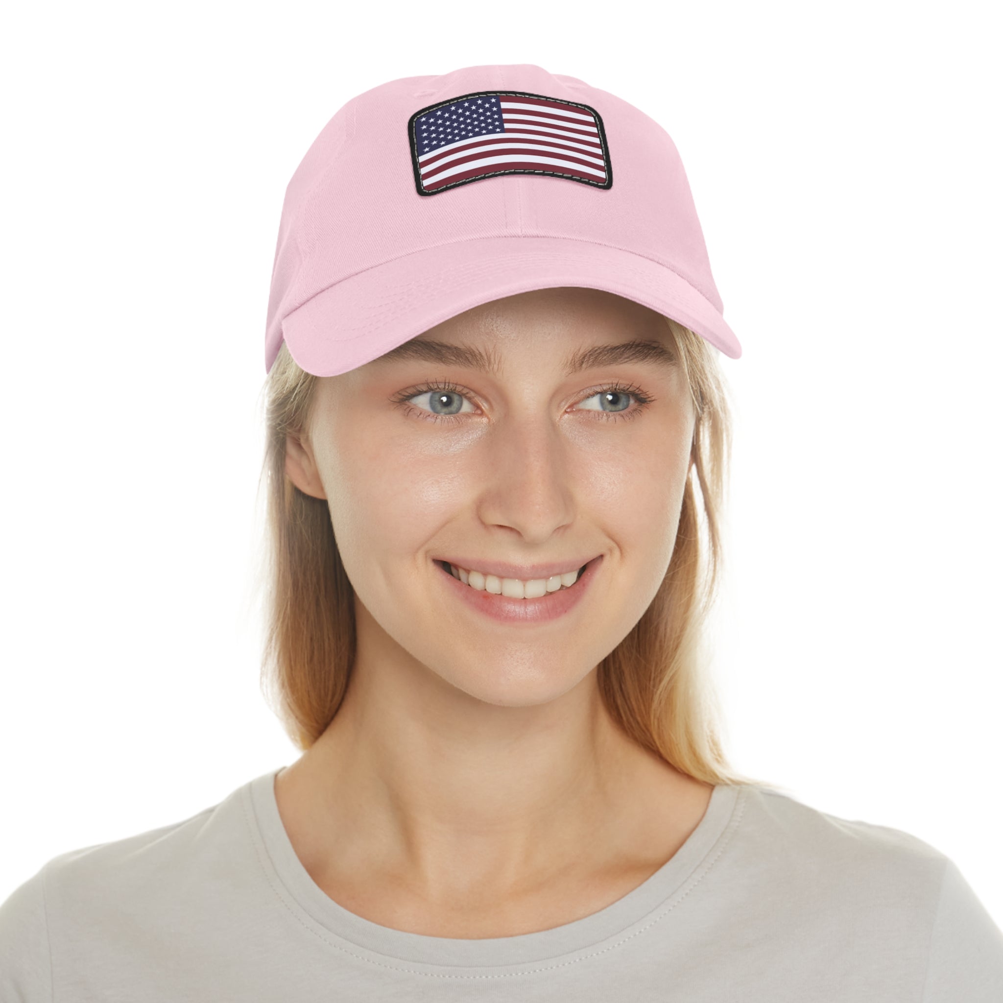 American Flag Leather Patch Hat — Patriotic Baseball Cap