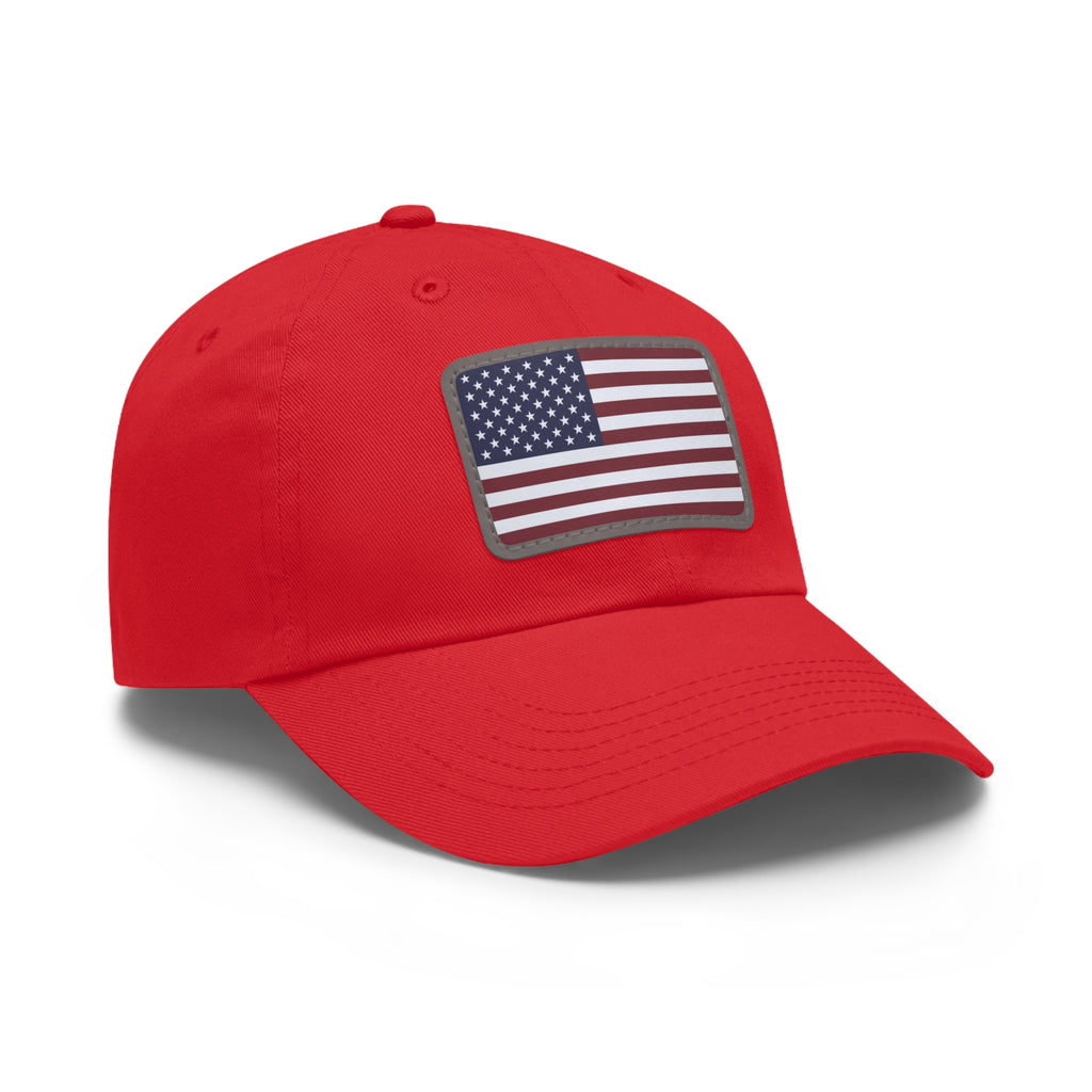 American Flag Leather Patch Hat — Patriotic Baseball Cap