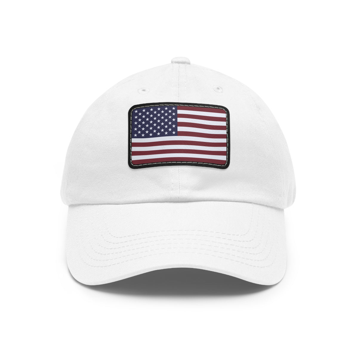 American Flag Leather Patch Hat — Patriotic Baseball Cap